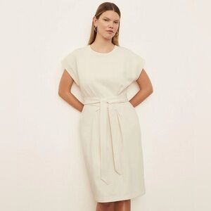 Vince Extended T-Shirt Short Sleeve Tie-Waist Dress Size 2XL XXL 20 Pampas Cream